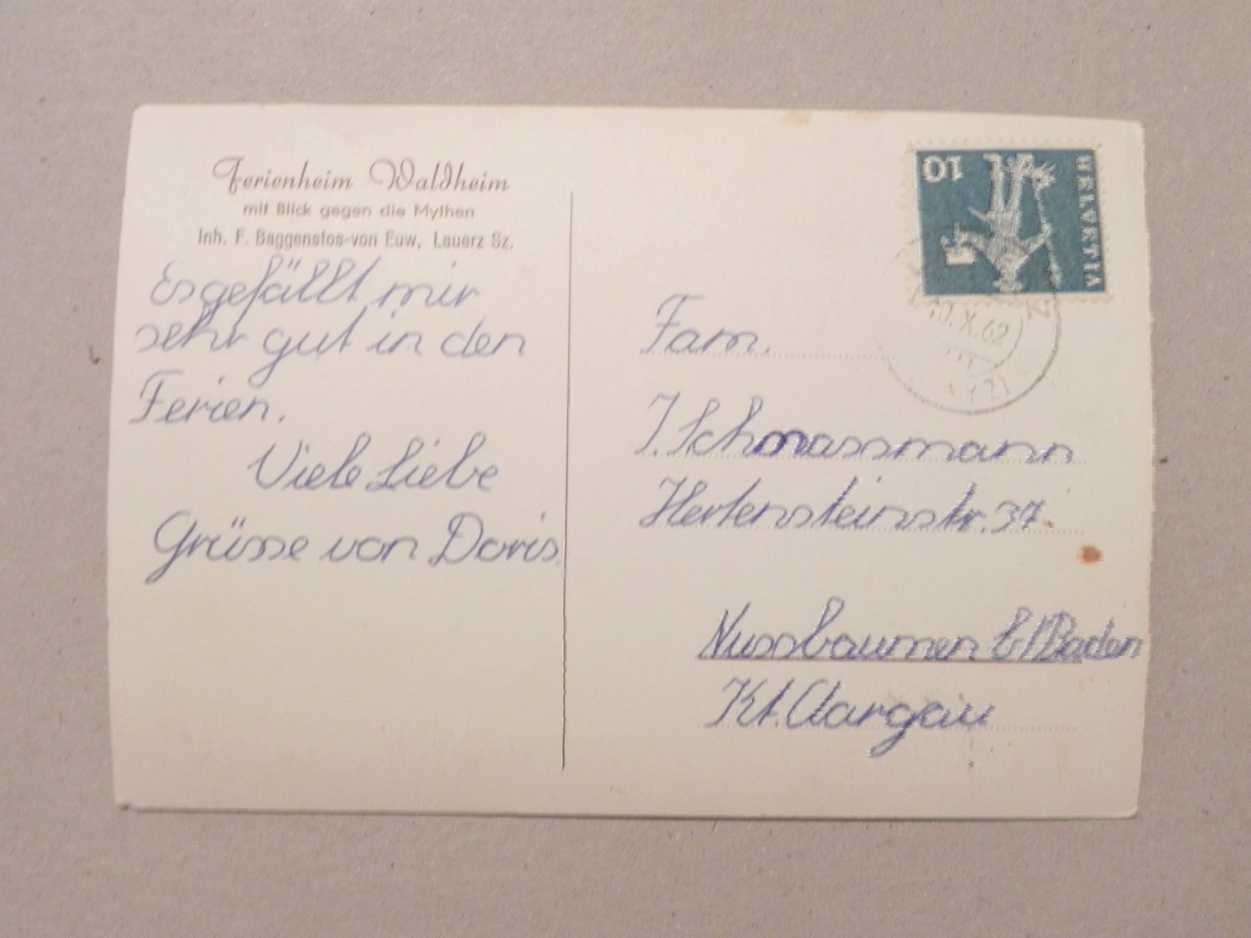 Cartoline postali: Ansichtskarte Lauerz SZ Schwyz Waldheim – Usato da Siebnen venduto da krimsie 1
