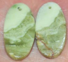 Cabochon Set L-5018 – 1 Paar Serpentin für Ohranhänger 18.25