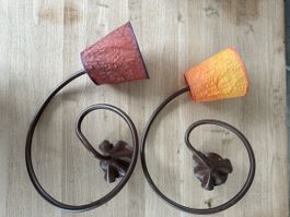2 Appliques murales design boucle couleur rouille