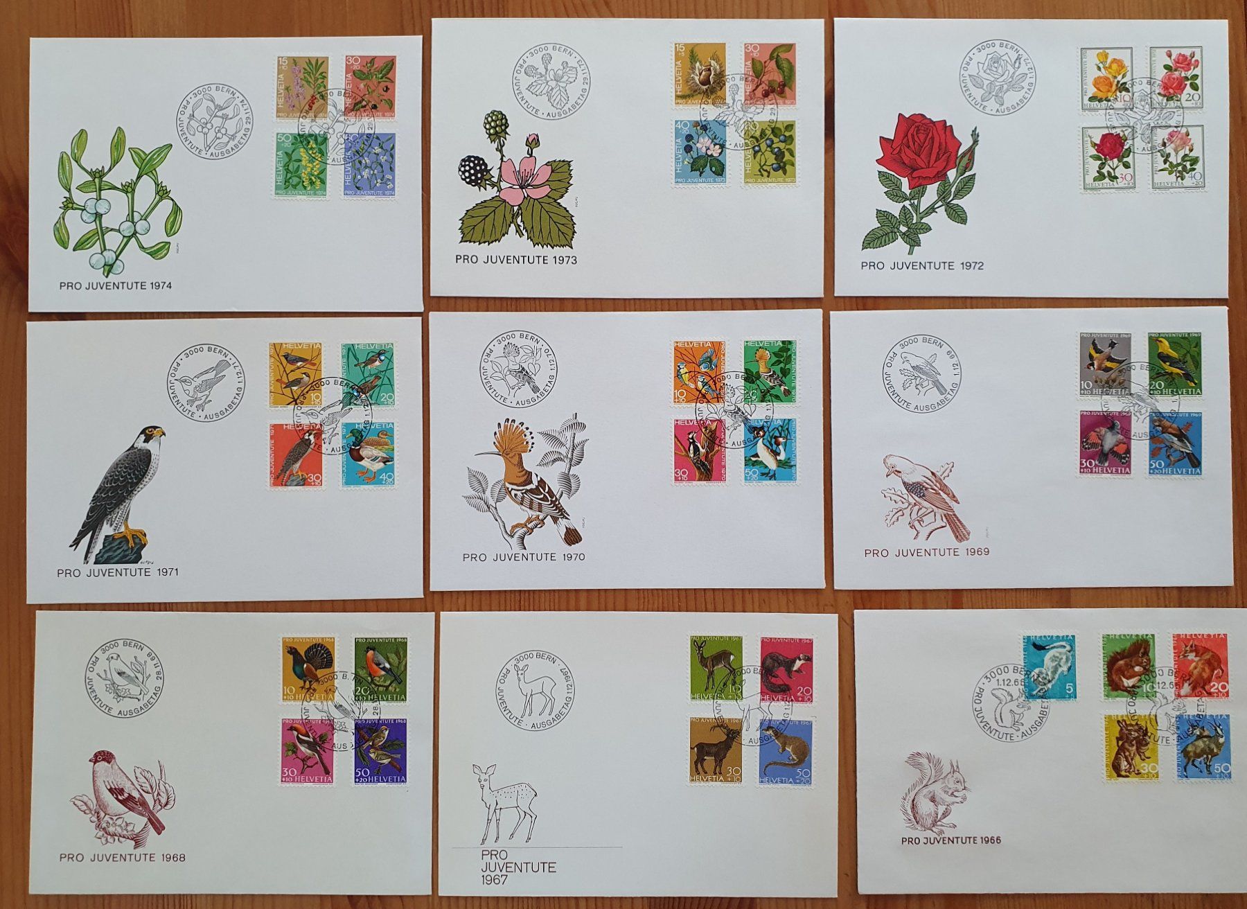 Tutti i francobolli: 52 Pro Juventute FDC 1960 - 2011 – Usato da Dällikon venduto da Minita 2