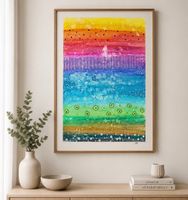 Aquarell Print Abstrakt - Regenbogenfarben - A4