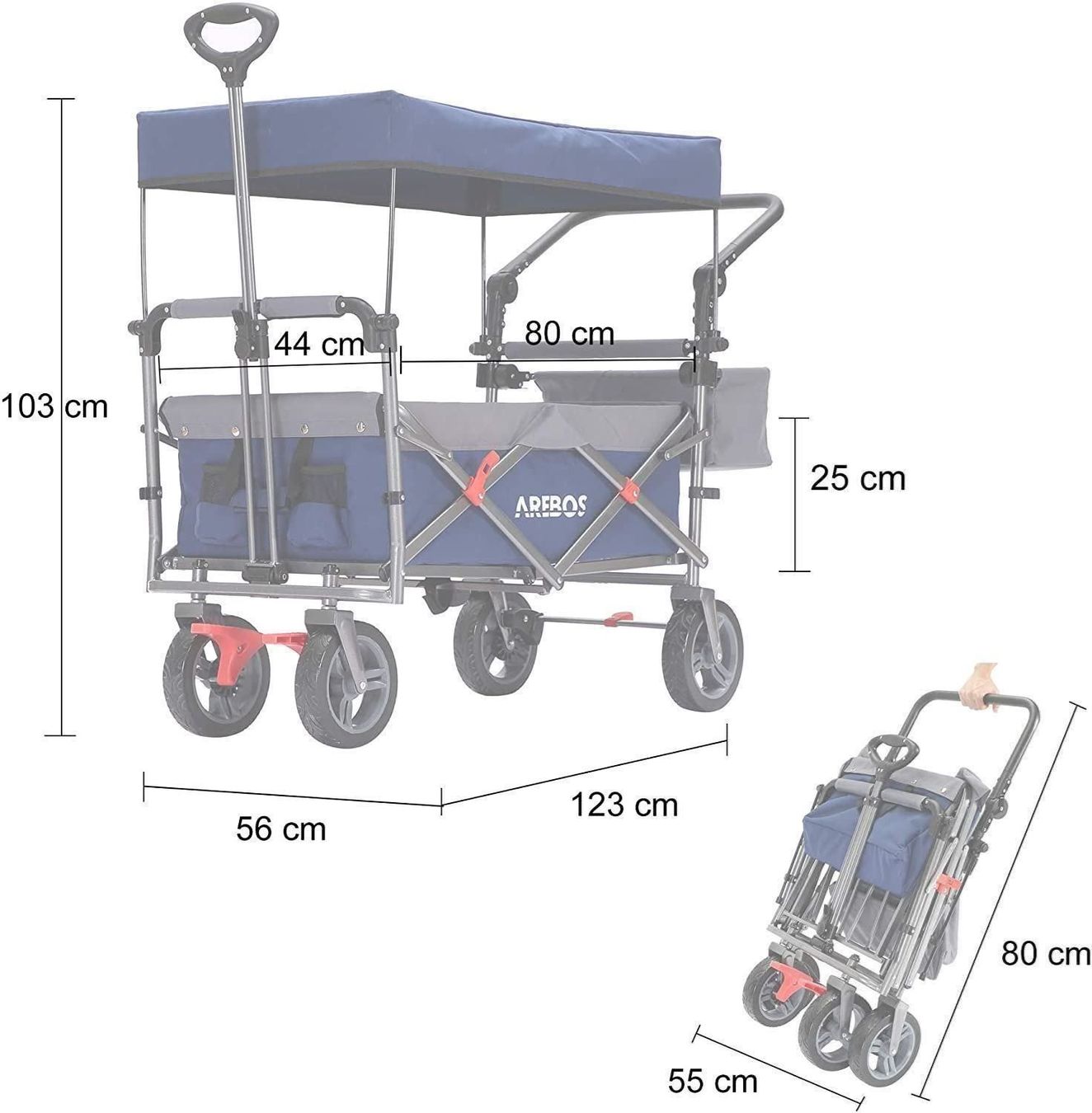 Giocattoli: Bollerwagen faltbar mit Dach blau – Nuovo e nell'imballaggio originale da Bottighofen venduto da zaap 6