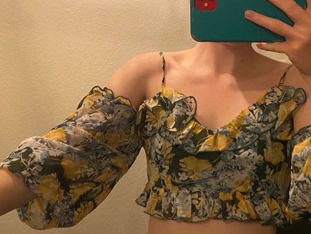 Crop Top mit Blumenmuster, Grösse S