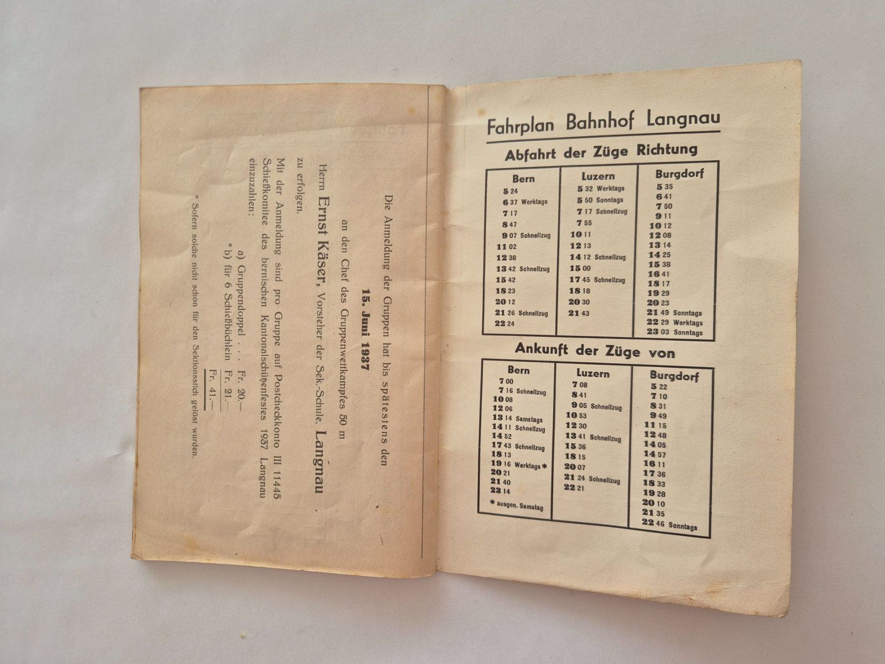 Libri: Berner Kantonal-Schützenfest Langnau 1937 Programm – Usato da Langendorf venduto da zvonu161 6
