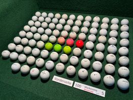 100 gebrauchte Golfbälle Markenmix „Spezial“ (Set 032)