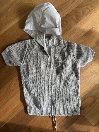 D. Exterior Strickjacke mit Kapuze, Made in Italy, XS