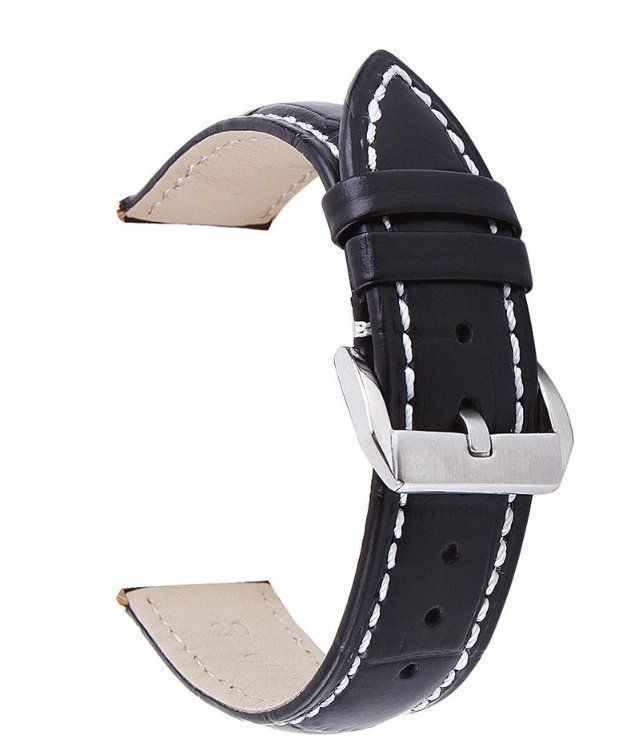 Bracciali & Braccialetti: 16mm Leder Uhrenarmband, schwarz – Nuovo e nell'imballaggio originale da Courlevon venduto da HotSaleandPrice