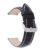 16mm Leder Uhrenarmband, schwarz