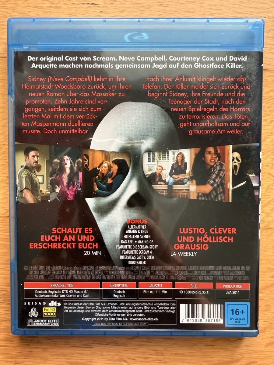 Tutti i DVDs: Scream 4 - Blu-ray – Usato da Kölliken venduto da nerdorado 1