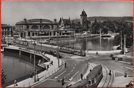 ZÜRICH Bahnhofbrücke - Hauptbahnhof und Landesmuseum, Tram