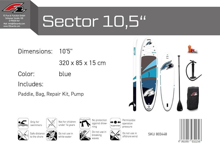 Tavole da surf e di nuoto: F2 SUP Stand Up Paddle Board Sector 10'5'' – Nuovo e nell'imballaggio originale da Ebnat-Kappel venduto da Molton 4