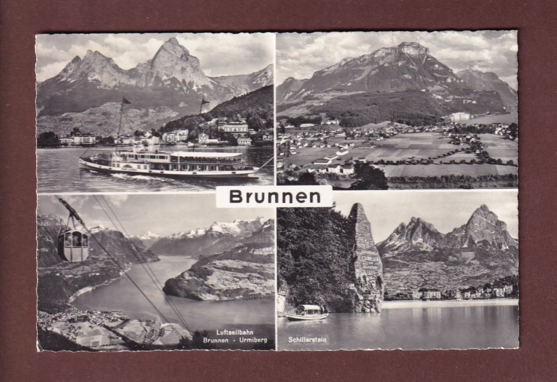 Cartoline postali: BRUNNEN - 4 Bilder - 1964 – Usato da Pully venduto da nicecards-shop
