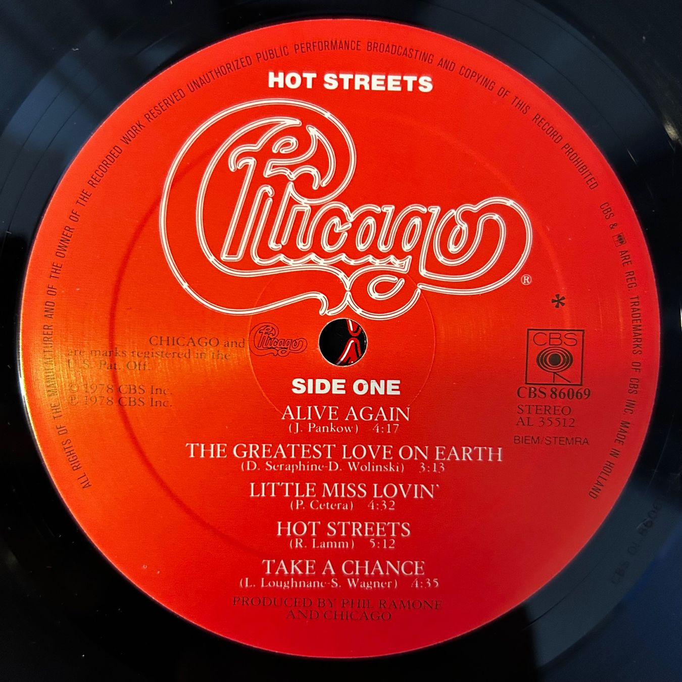 Dischi in vinile: Chicago - Hot Streets,  LP Vinyl 1978 – Usato da Aesch BL venduto da BernisFlomi 2