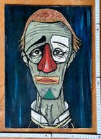 Clownbild Öl original auf Karton