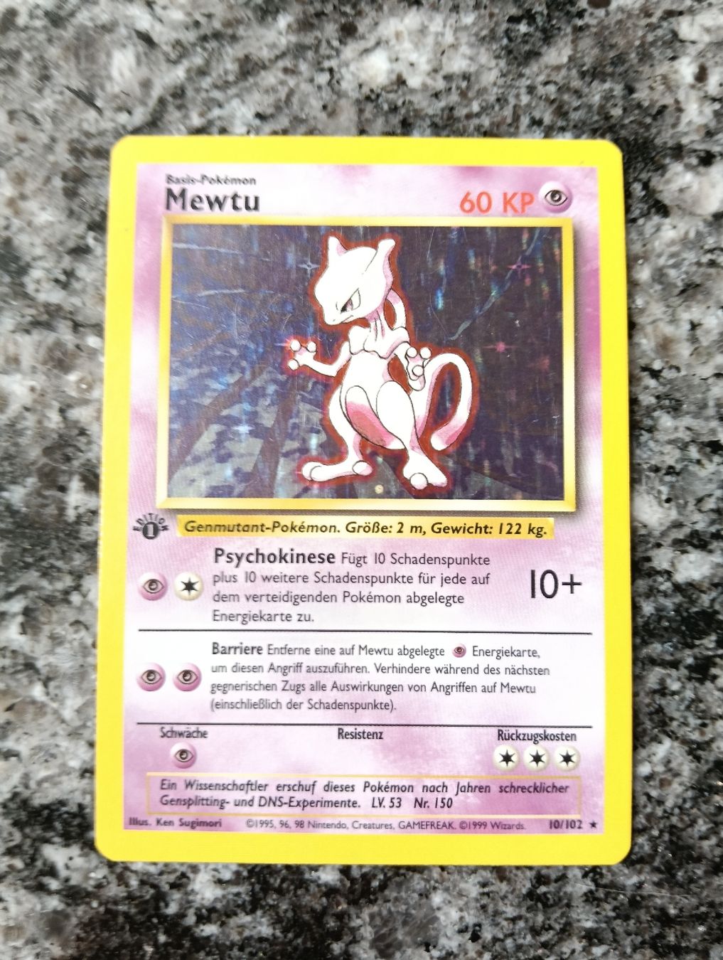 Pokémon Carte collezionabili: Pokemon Base Set 1 Edition Holo Mewtu – Usato da LEUZIGEN venduto da mic_sdh5