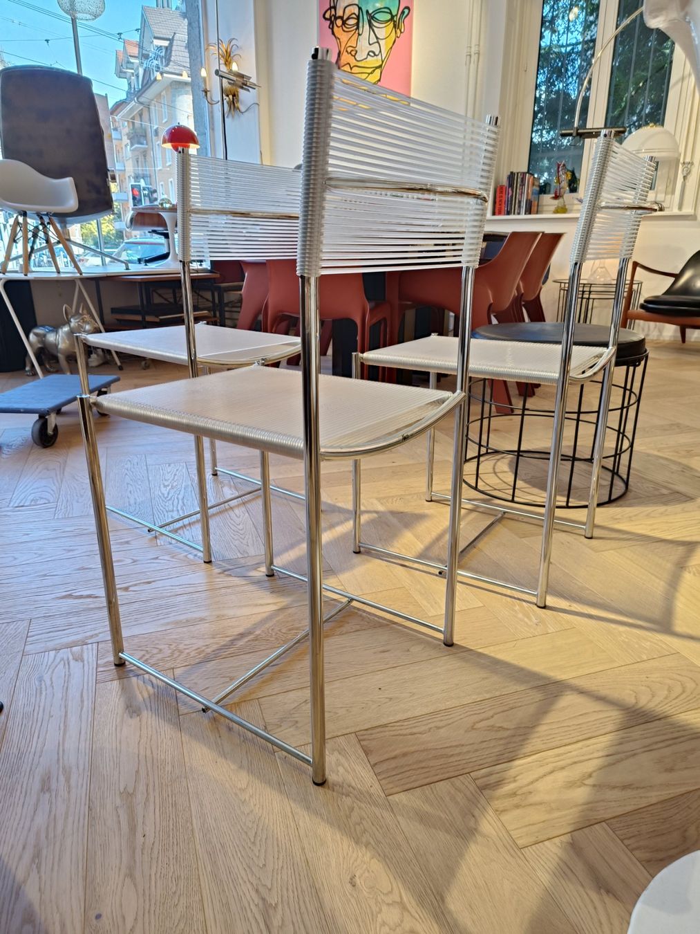 Alias Stühle: 3er set Spaghetti chair Alias silber und transparent – Gebraucht aus Zürich von style-and-design.zh 4