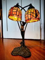 Tischlampe Tiffany-Stil mit 2 Glasschirmen
