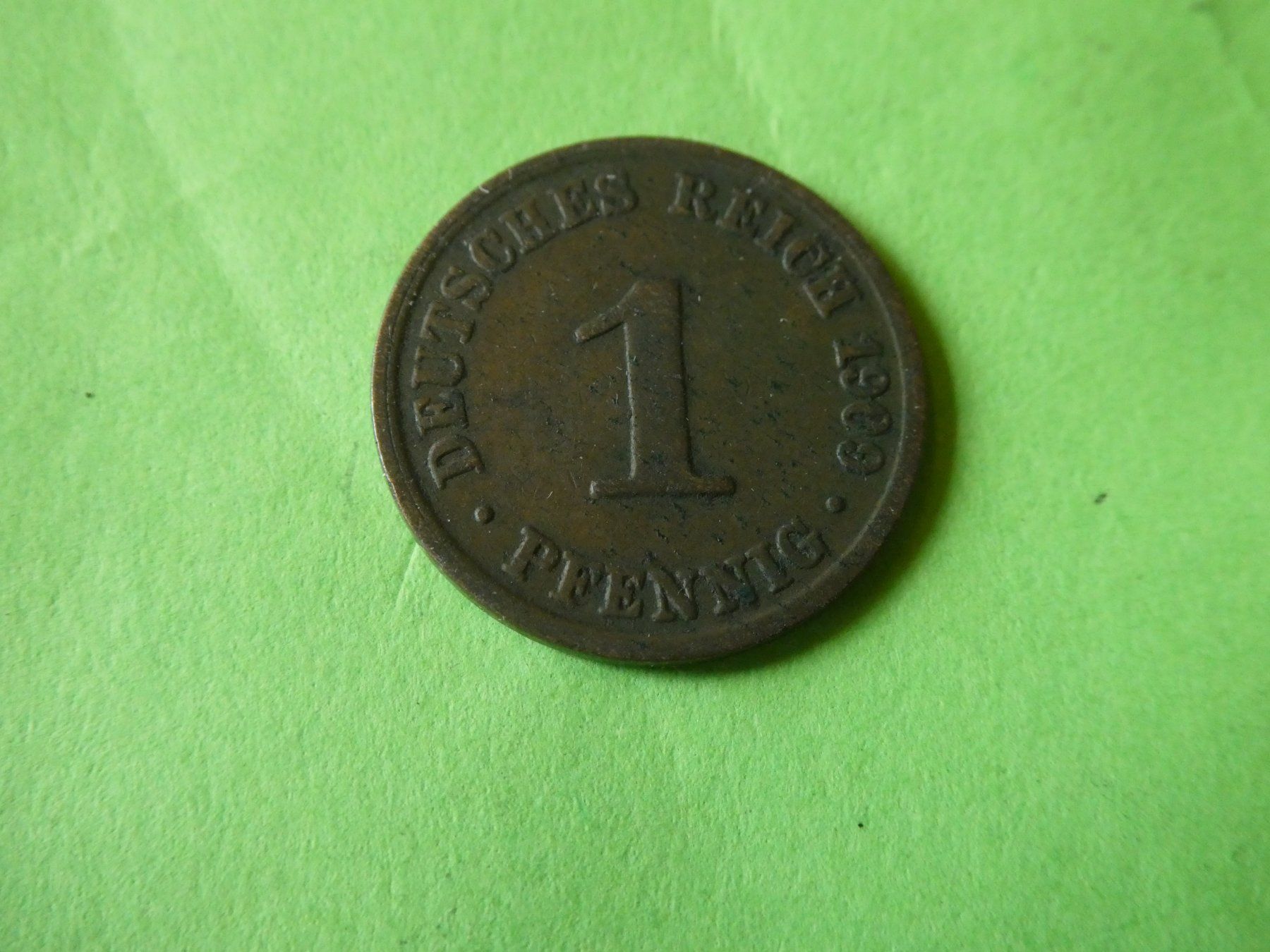 Alle Münzen: Dt. Reich 1908 A, 1 Pfennig – Gebraucht aus Hinterforst von Rohusri