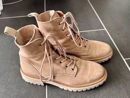 Stiefel Beige Hellbraun Marke Paul Green Gr. 39 Wildleder