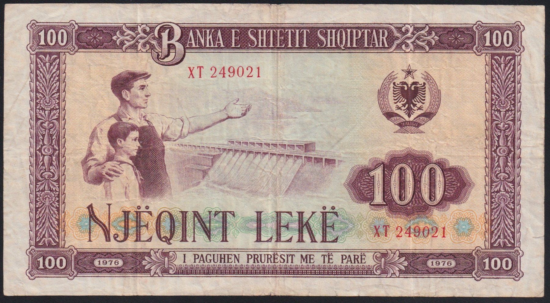 Banconote: Albanien 100 Leke 1976 – Usato da Brugg AG venduto da banknoten_muesli