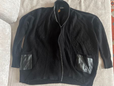 🔥 Gilet Cardigan noir Parasuco Denim Legend laine cuir M