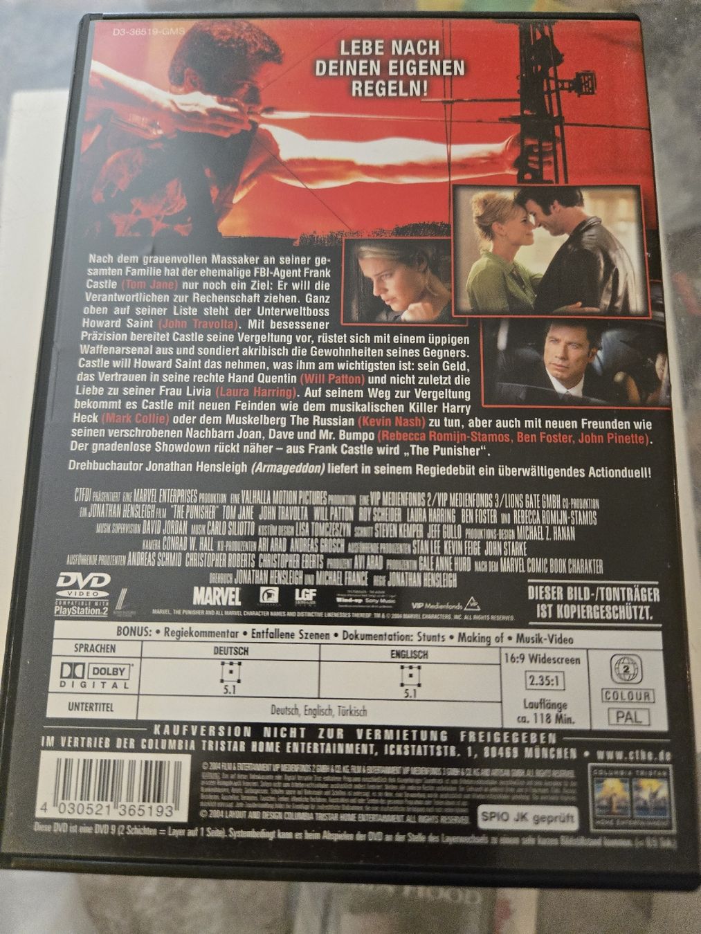 Tutti i DVDs: The Punisher DVD – Usato da Bussigny venduto da Kfdlt 1