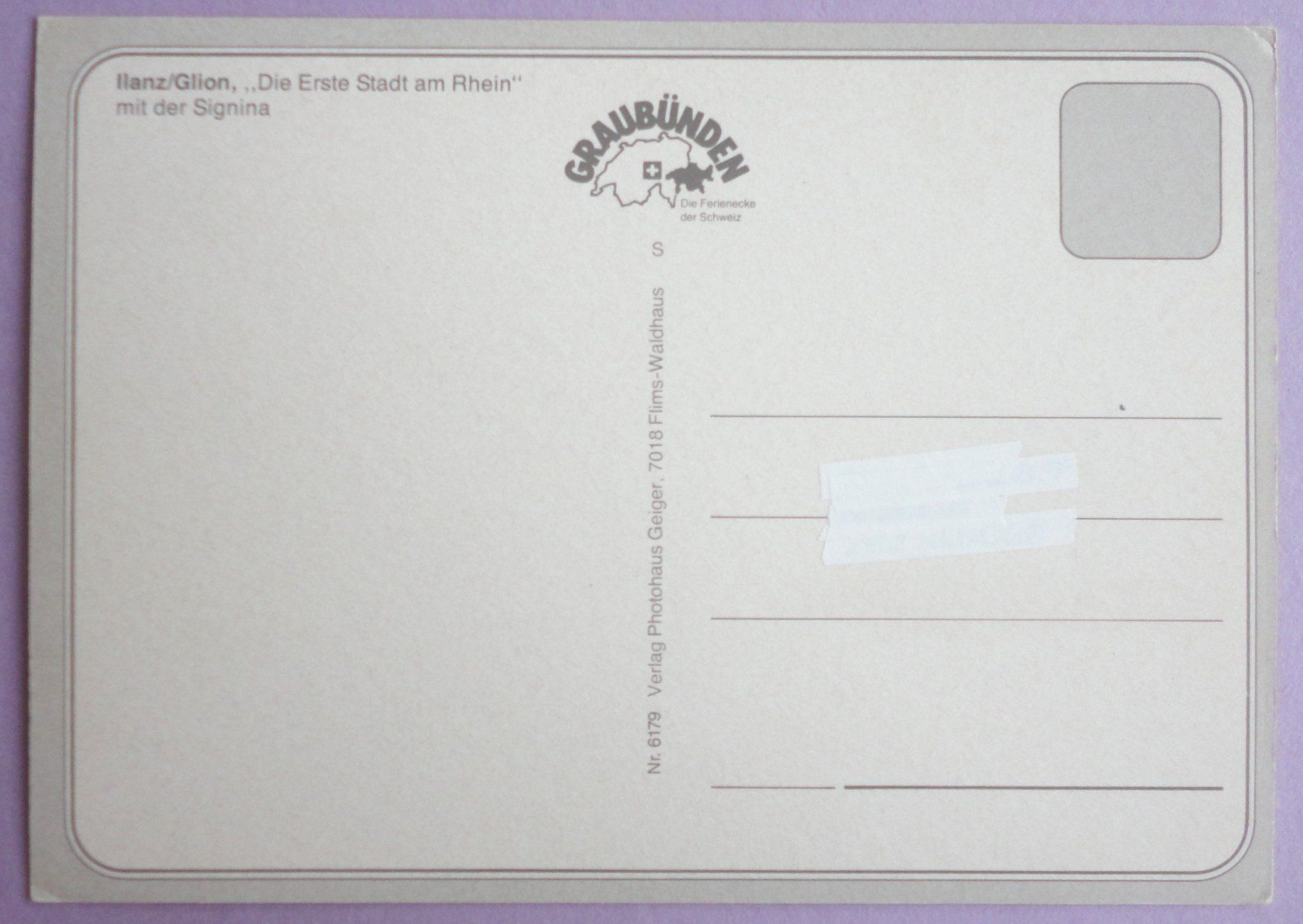Cartoline postali: Ilanz/Glion – Usato da Fétigny venduto da Billy2miny 1