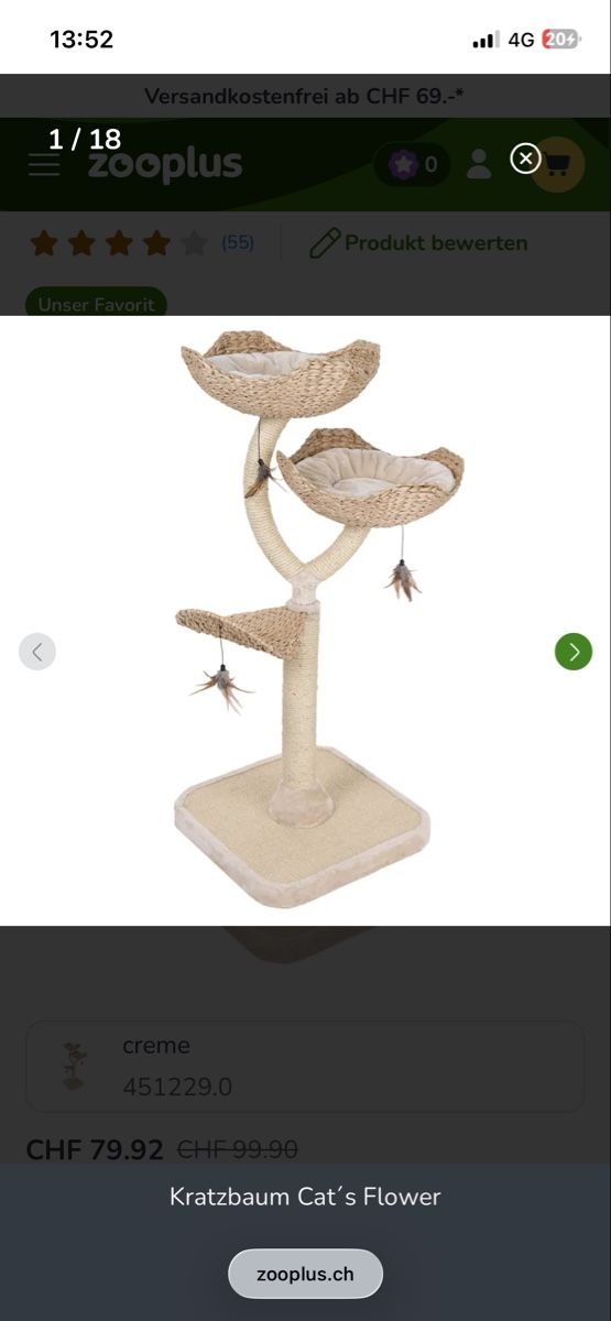 Tiragraffi: Kratzbaum Cat's Flower beige   – Usato da Aarau Rohr venduto da keedom 4