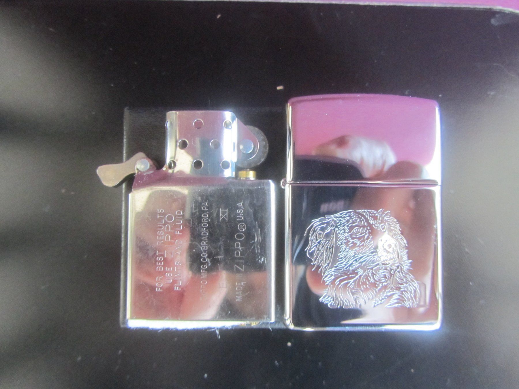 Zippo Accendini: Zippo dog engraved 1995 NEW – Nuovo e nell'imballaggio originale da Pampigny venduto da Calypso06 4