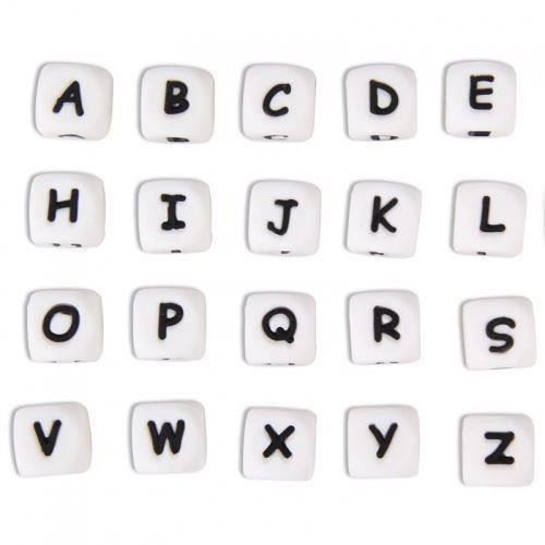 Perle (finte): Buchstabenperlen Silikon 12x12mm – Nuovo (secondo la descrizione) da Alpnachstad venduto da perlengaby 1