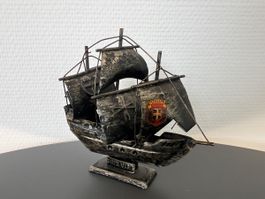 Vintage Metall-Modellschiff Santa Maria