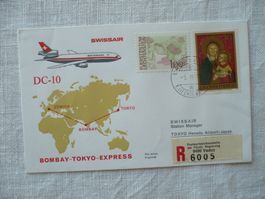 1974 SWISSAIR 1. Flug DC-10 Zürich - Tokyo, FL Marken