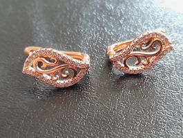 Ohrringe, vergoldet 585 mit Zirkonia, 3g