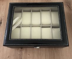 Elegante Uhrenbox für 10 Uhren – Schwarz mit Sichtfenster – 