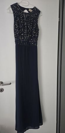 Kleid dunkelblau Pailletten Grösse S