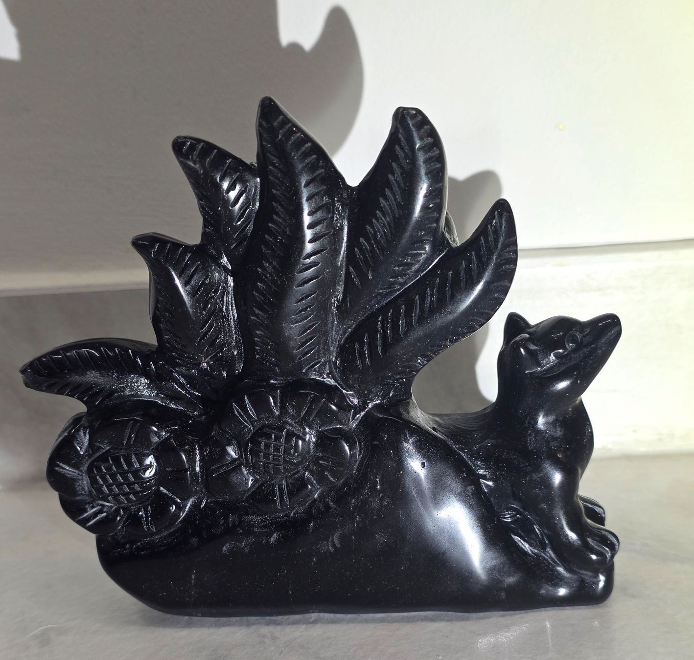 Mineralien & Heilsteine: Schwarzer Obsidian Fuchs A 585g – Neu und originalverpackt aus Matzingen von Shay_Crystalz 1