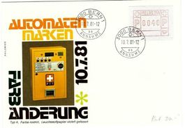ATM Typ 4 rostrot FDC 10.7.1981 B (Kat 30.--) für 2.--