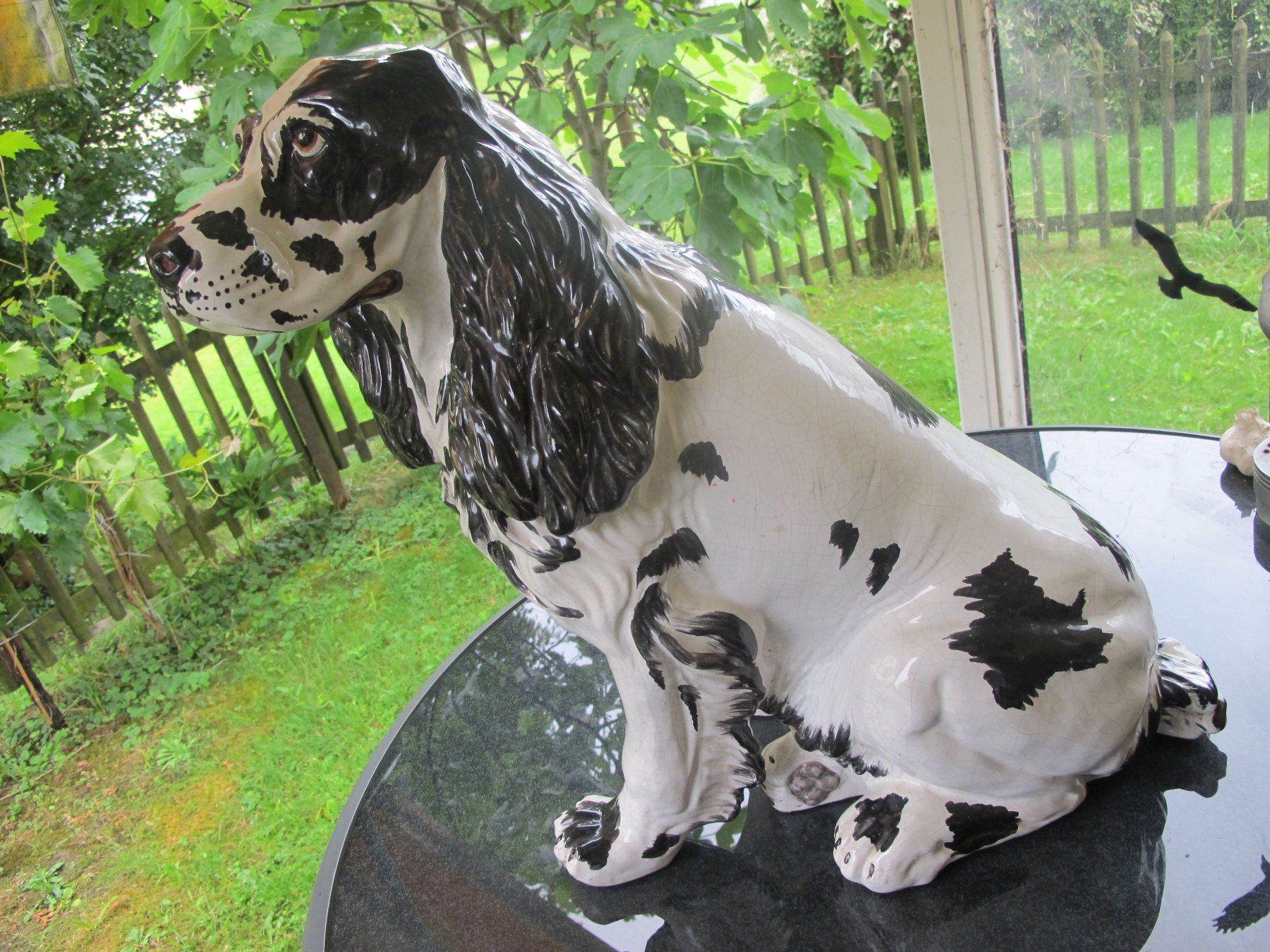 Sculture & Statue: Englischer Cocker Spaniel Weiss schwarz Keramik Gross Schwer – Usato da Altnau venduto da LinaAuktion 5