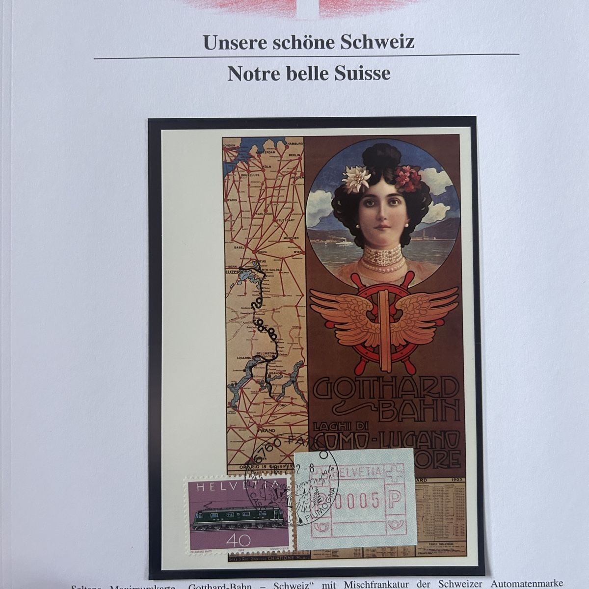 Tutti i francobolli:  Briefmarken/Karten Gotthard-Bahn Schweiz, Sammlung Philat – Usato da Laufen venduto da belleskulptur 6