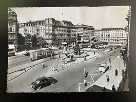 Ansichtskarte Zuerich Bahnhofplatz 1958 mit Stempel