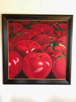 Oelbild Tomaten Motiv mit Holzrahmen