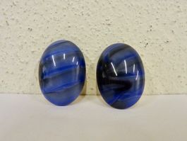 Vintage Ohrclips Clips Ohrschmuck Blau 60er 70er 80er Jahre