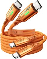 240W USB Kabel 2Pack Orange 2m PD Schnellladekabel auf