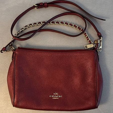 COACH Bag Metallic Burgundy