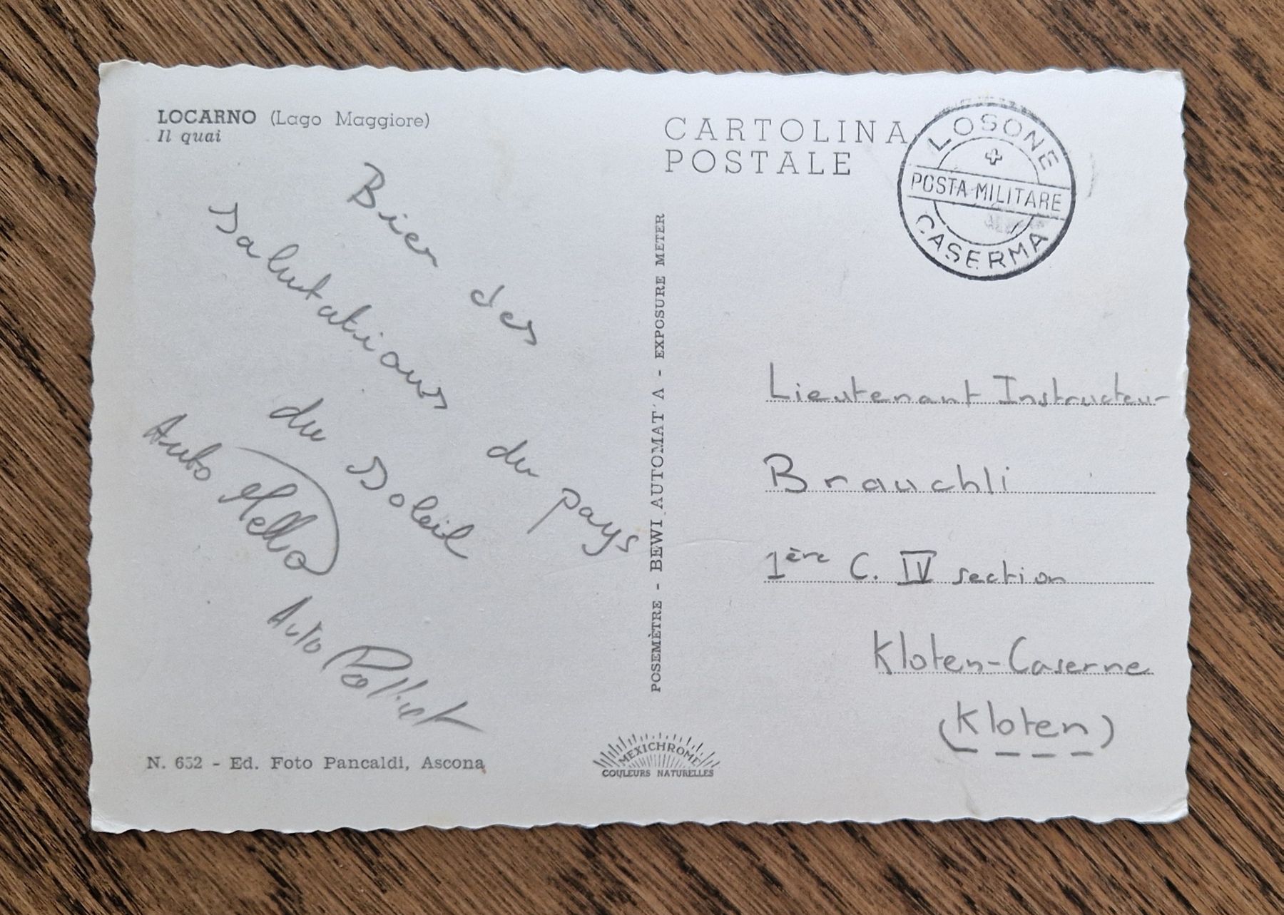 Cartoline postali: Locarno, Posta Militare – Usato da Ebikon venduto da Donar50 1
