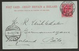 1903 Grossbritannien 1d Ansichtskarte nach Basel
