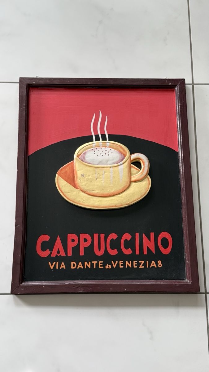 Poster & Bilder: Cappuccino Bild mit Rahmen Vintage Stil – Gebraucht aus Buchrain von Kindlein