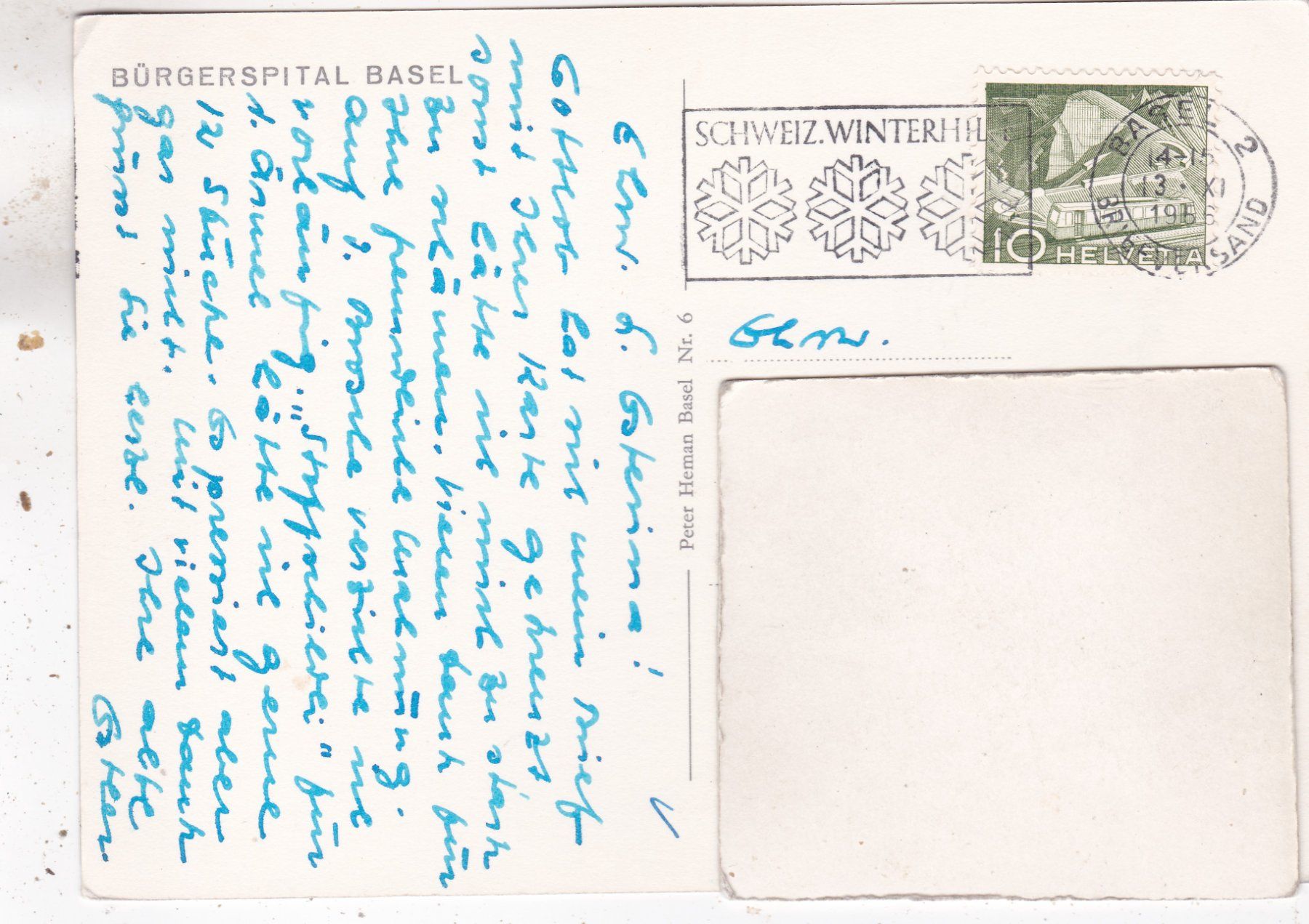 Cartoline postali: Basel Bürgerspital 1966 – Usato da Herisau venduto da Lisegrat2008 1