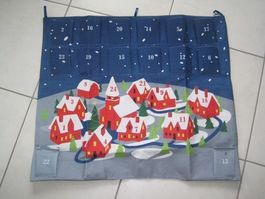 Schöner Adventskalender aus Filz Winterlandschaft