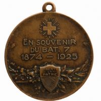 Medaille Militär 1922 Vaud Souvenir du Bat. 7